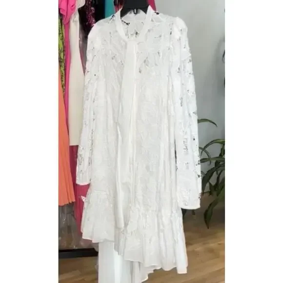 MILLY Floral Embroidered Lace Mini Dress Size 10 New with Tag MSRP $395 SOO